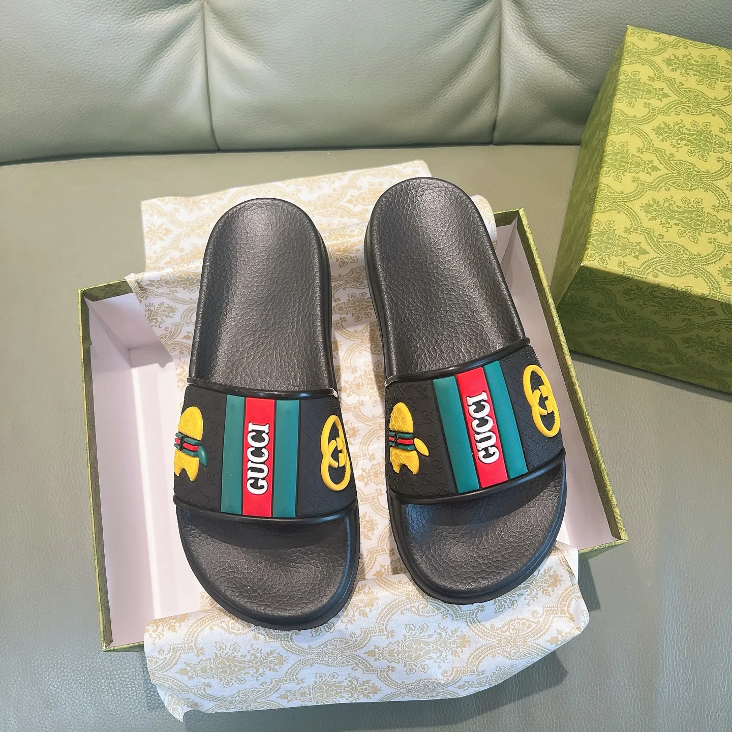 Men's Men's Shoes 130🐮🐮Gucci Gucci Slippers Gucci 2024 latest beach sandals slippers Original molding double G LOGO Original molding consistent Outsole: Men's Men's Shoes u double-layer outsole Size: 35-46